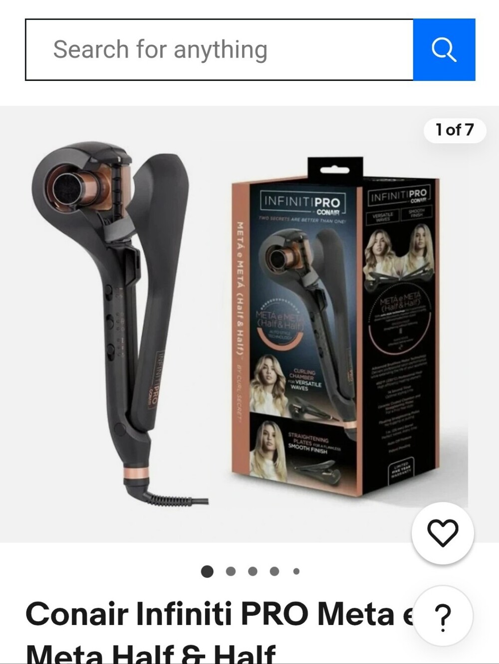 InfinitiPRO Meta Half & Half Hair Curler& Straightener - Conair